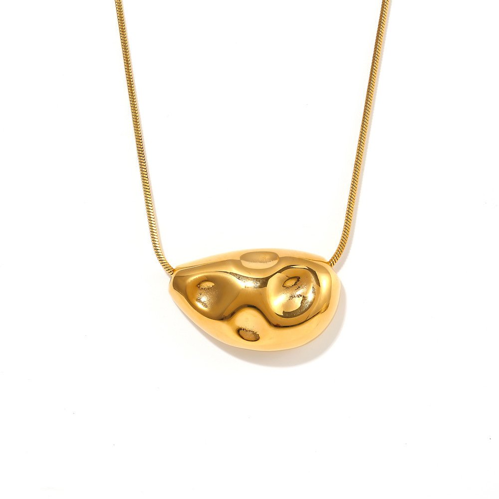 Gold abstract pendant necklace