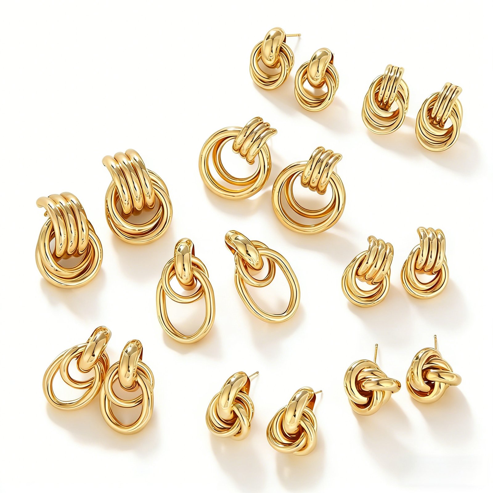 Gold Knot Stud Earrings