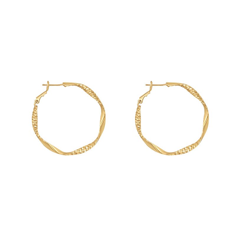 gold twist hoop earrings for women