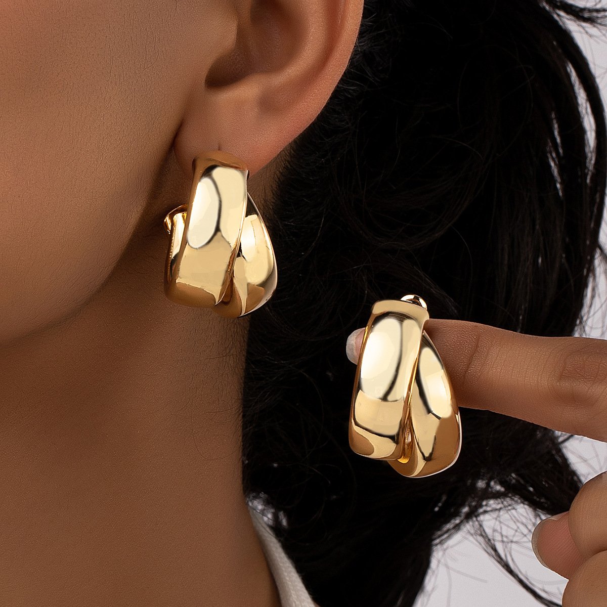 Gold Chunky Hoop Earrings