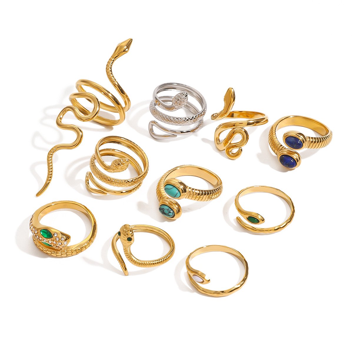 Adjustable Gold Snake Ring