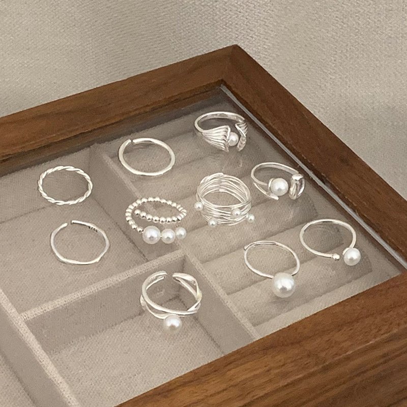 S925 Silver Pearl Rings