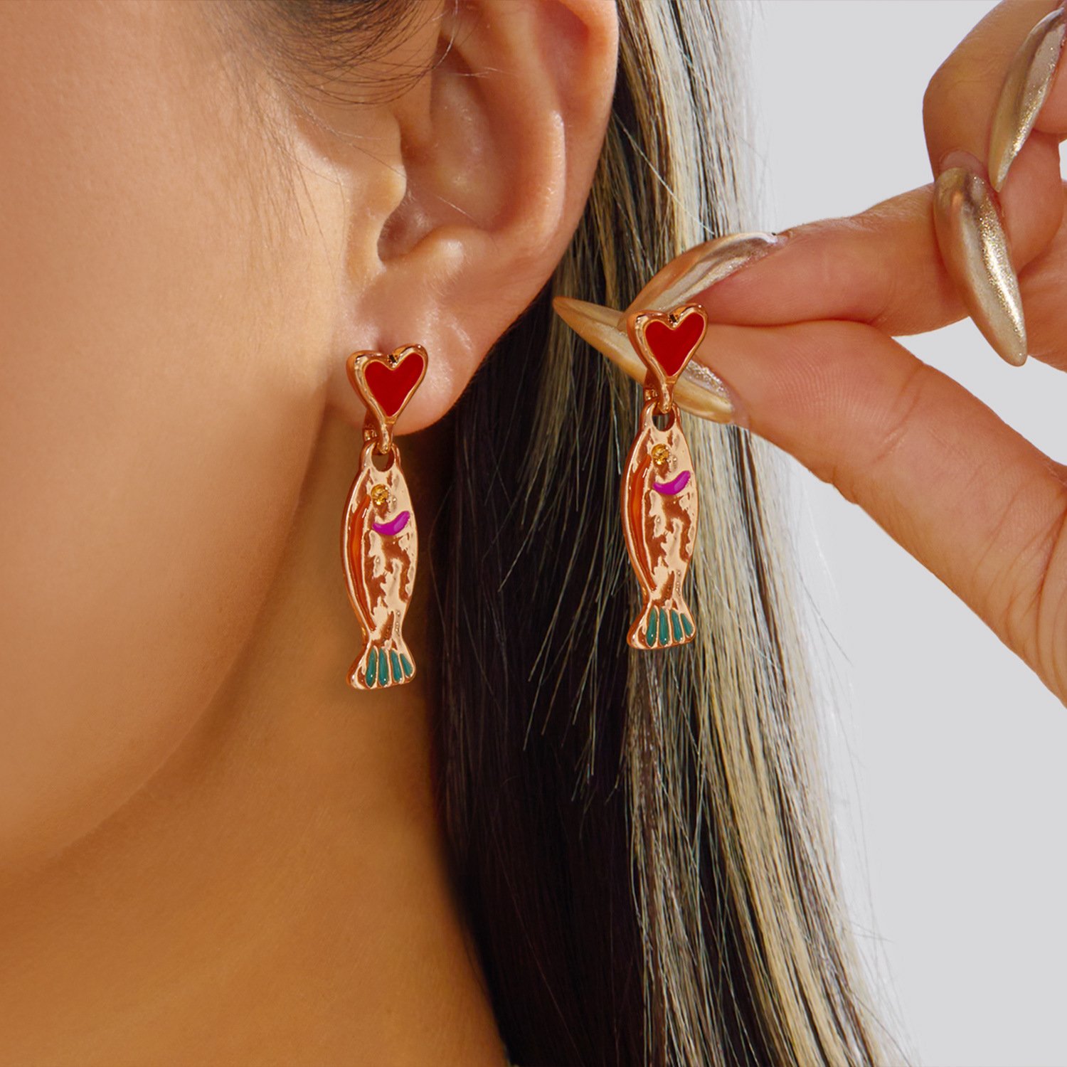 18K gold-plated drop earrings