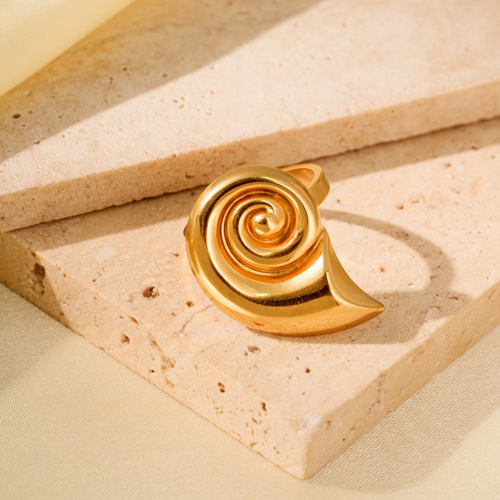 Gold Ocean Themed Adjustable Ring