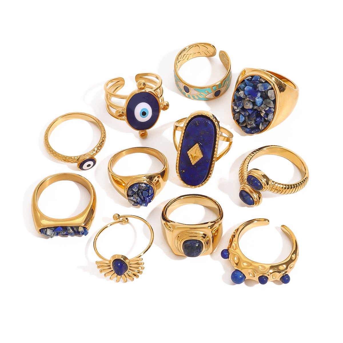 Bohemian Blue Stone Statement Rings for Women