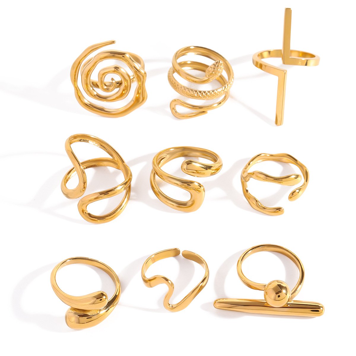 Minimalist Curved Gold Plated Open Ring