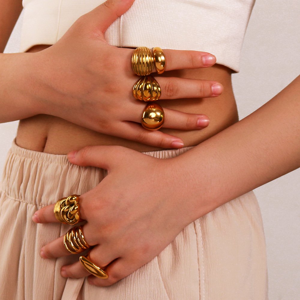 Minimalist 18K Gold Plated Statement Ring