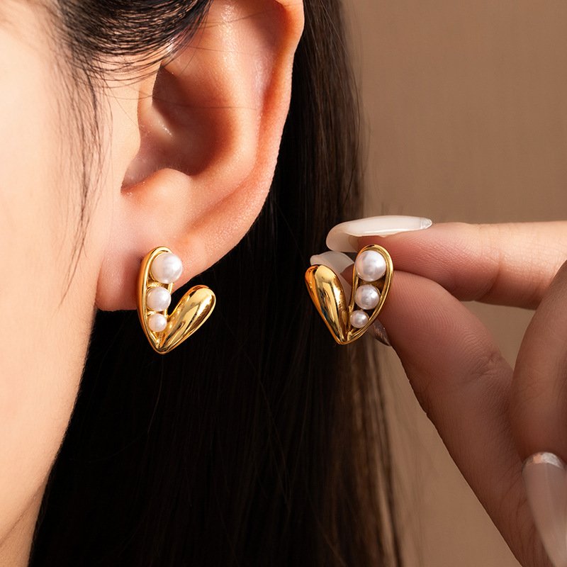 Gold Baroque Pearl Drop Earrings