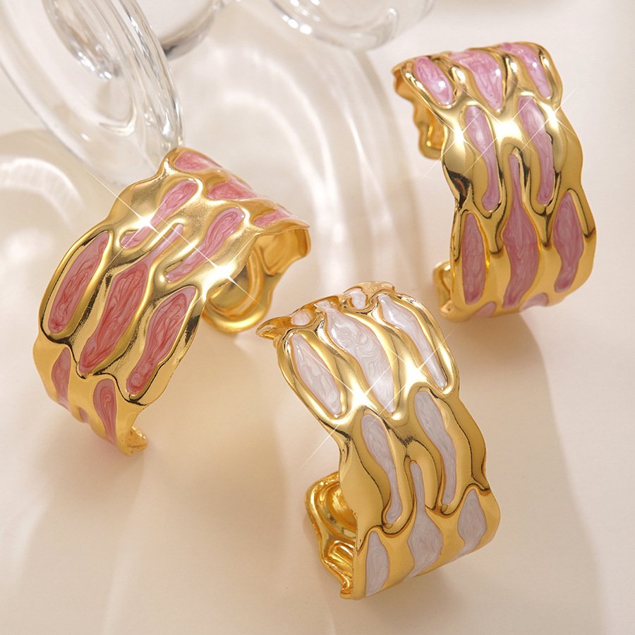 Luxury Gold Enamel Hoop Bracelet - Modern Statement Jewelry for Women