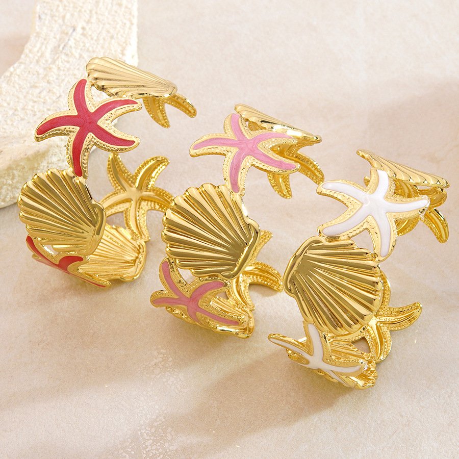 starfish shell cuff bracelet