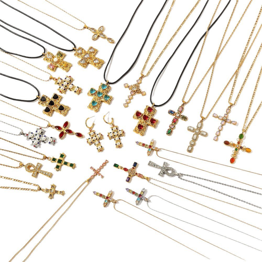 Gold Cross Pendant Necklace