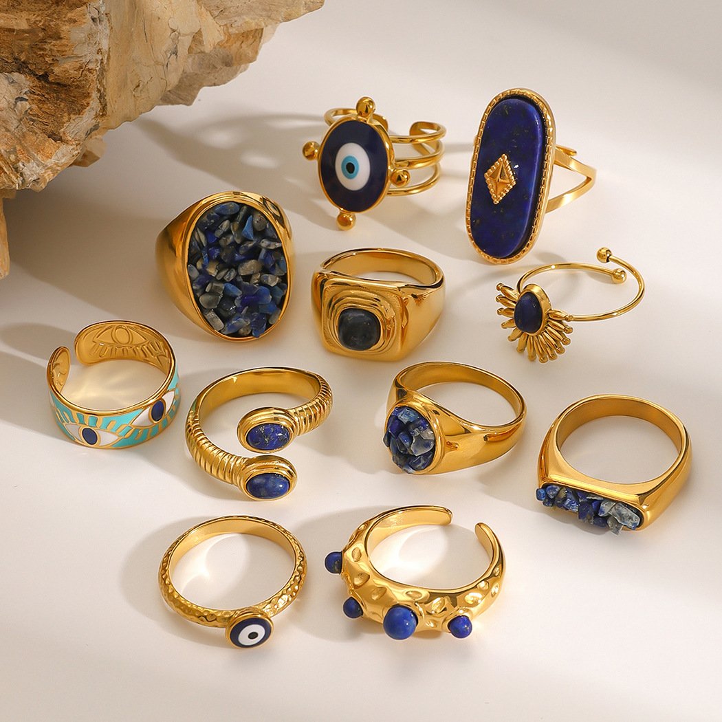 Gold evil eye ring