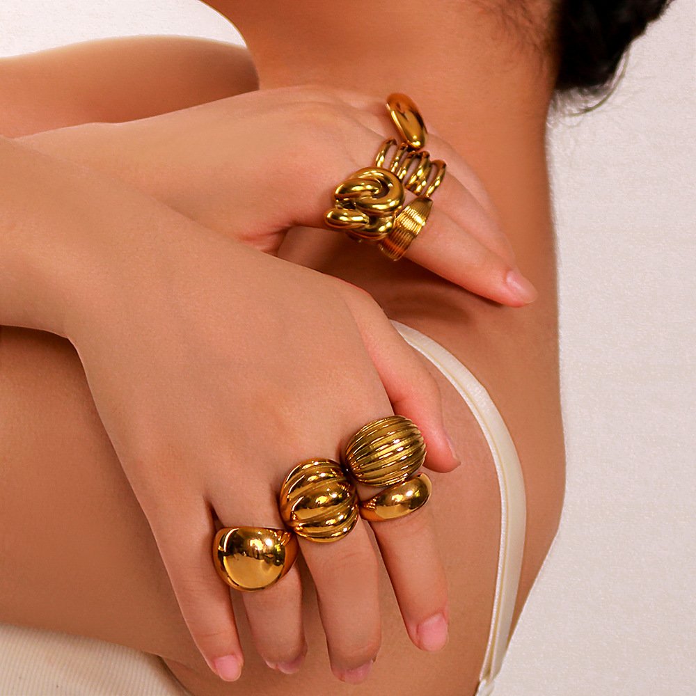 Minimalist 18K Gold Plated Statement Ring