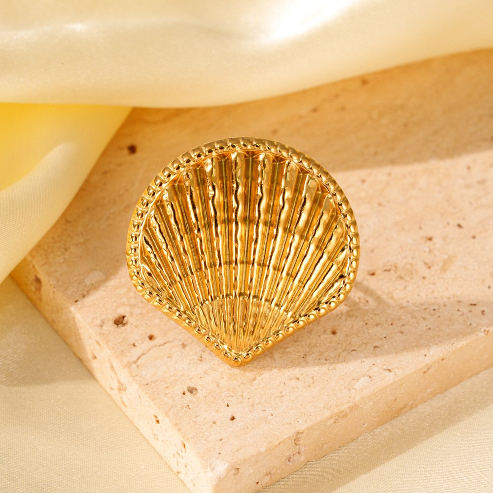 Gold Ocean Themed Adjustable Ring
