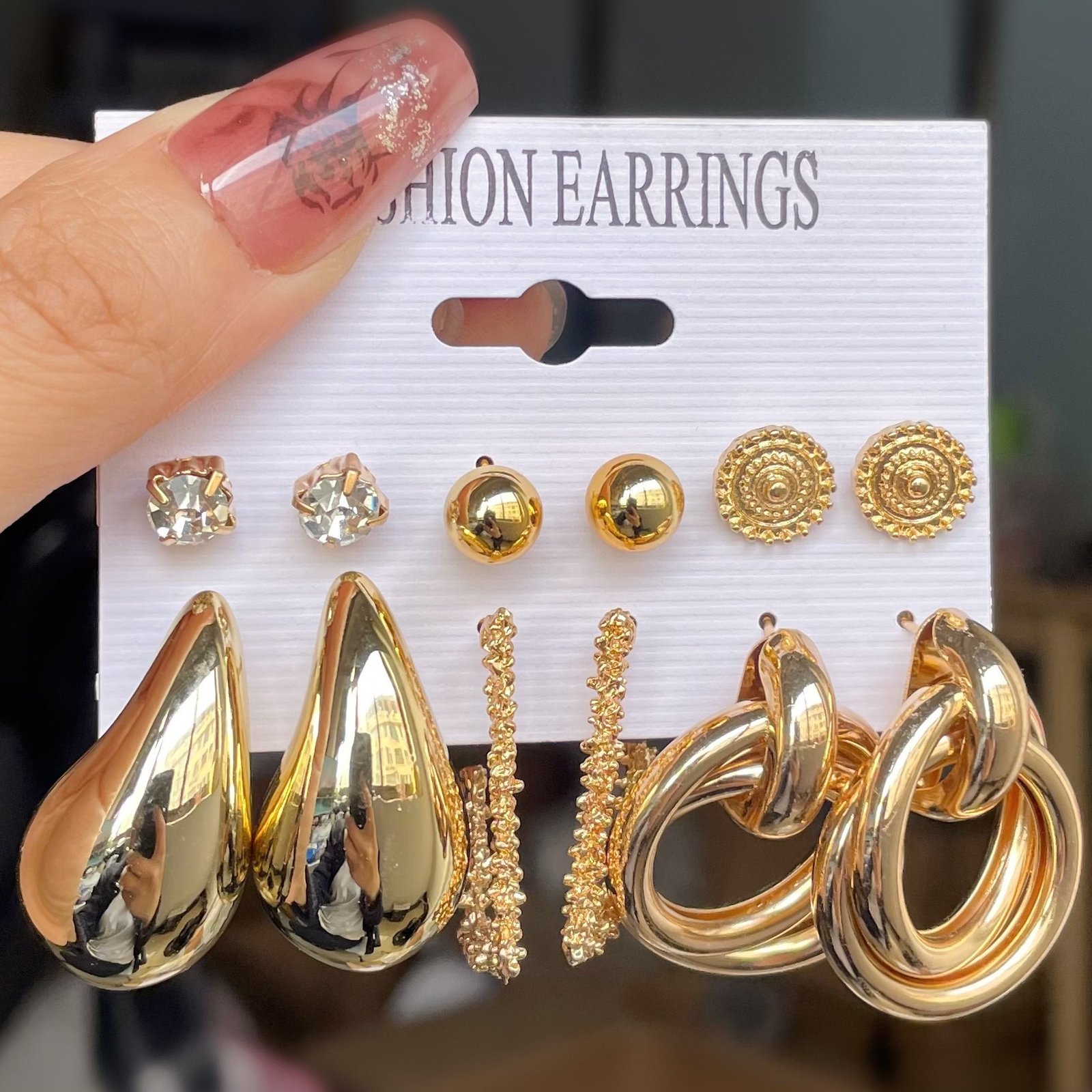 Gold Earrings Set