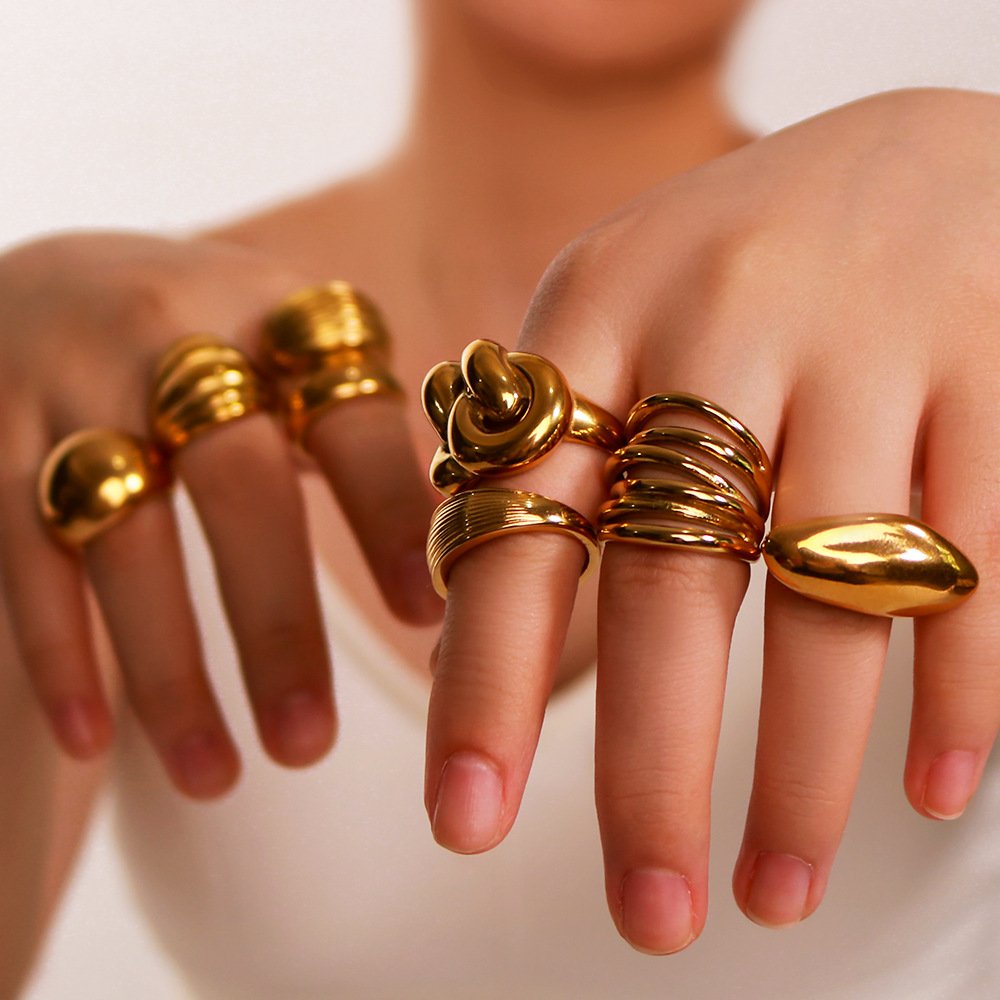 Minimalist 18K Gold Plated Statement Ring