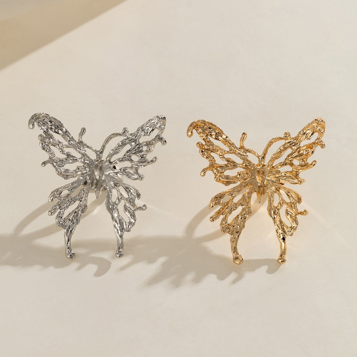 Adjustable Open Butterfly Ring for Women