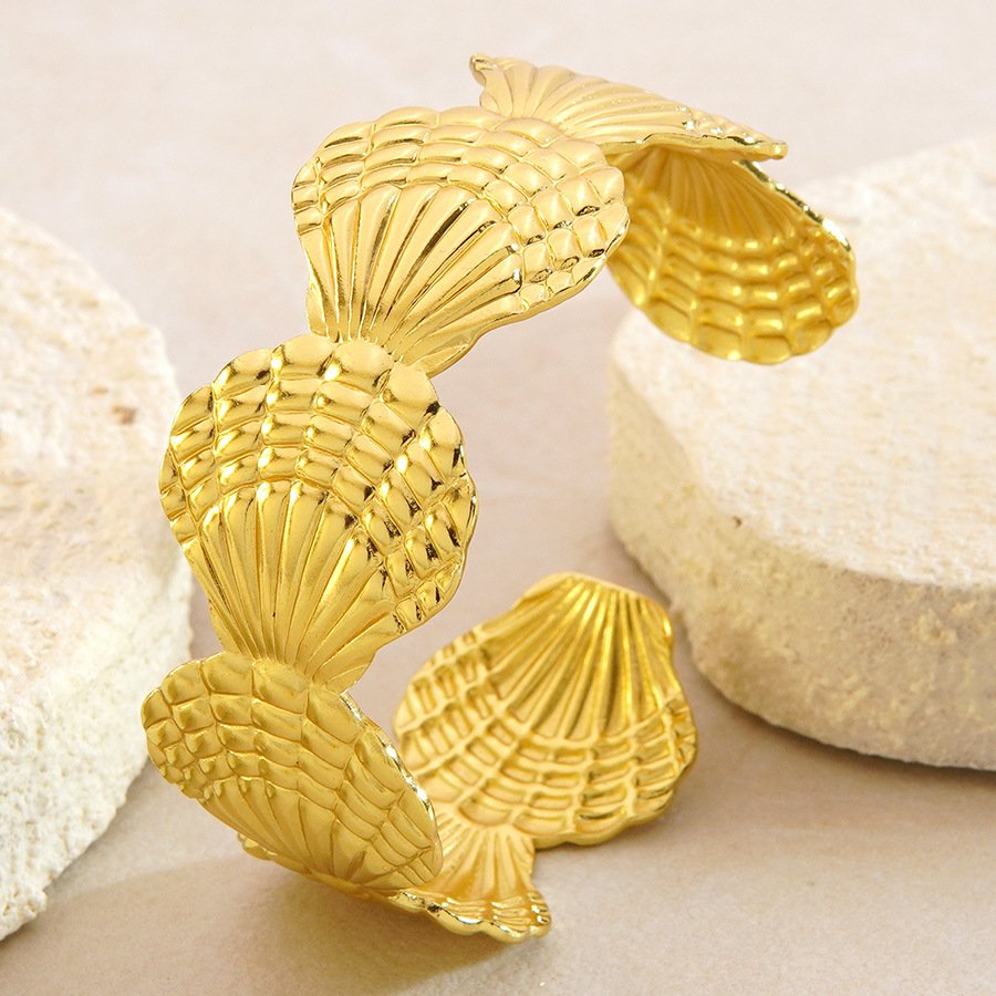 Gold Seashell Cuff Bracelet