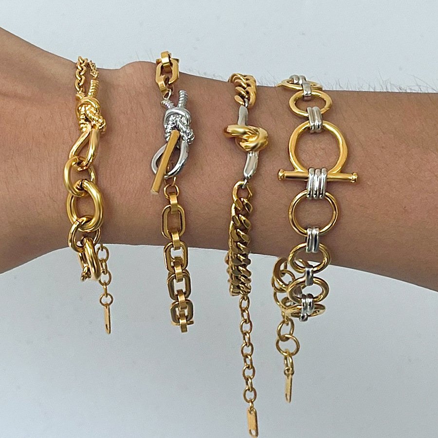 Luxury Two Tone Link Bracelet for Women | Stainless Steel Fashion Jewelry Manufacturer