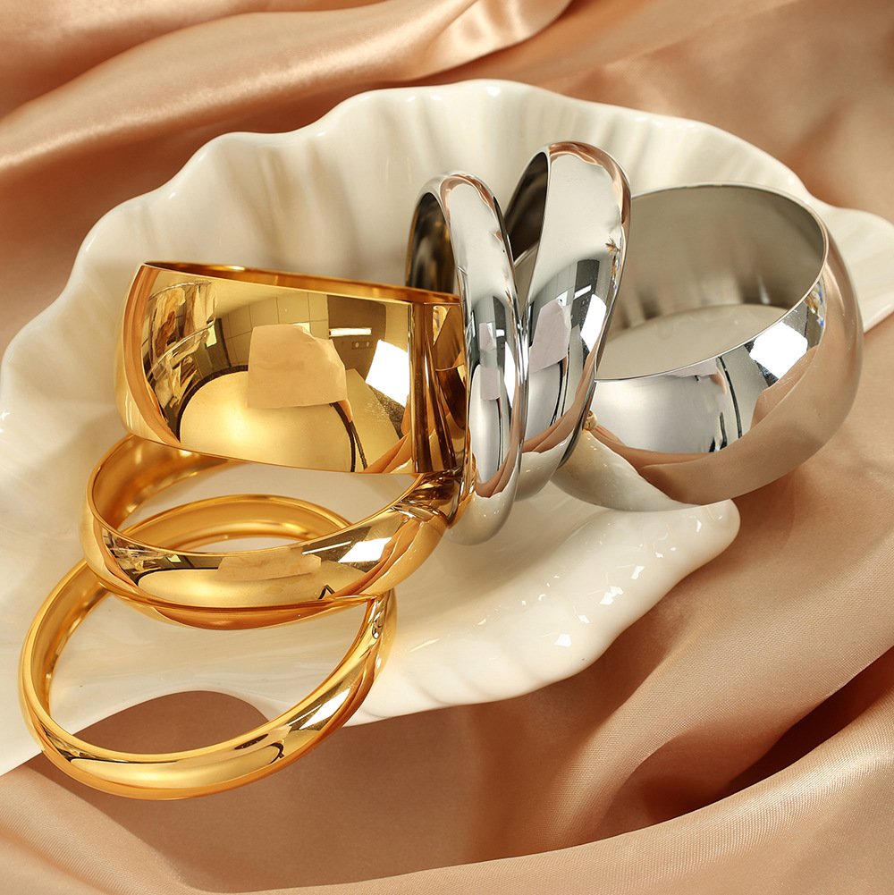 Wide Gold Cuff Bracelet for Women
