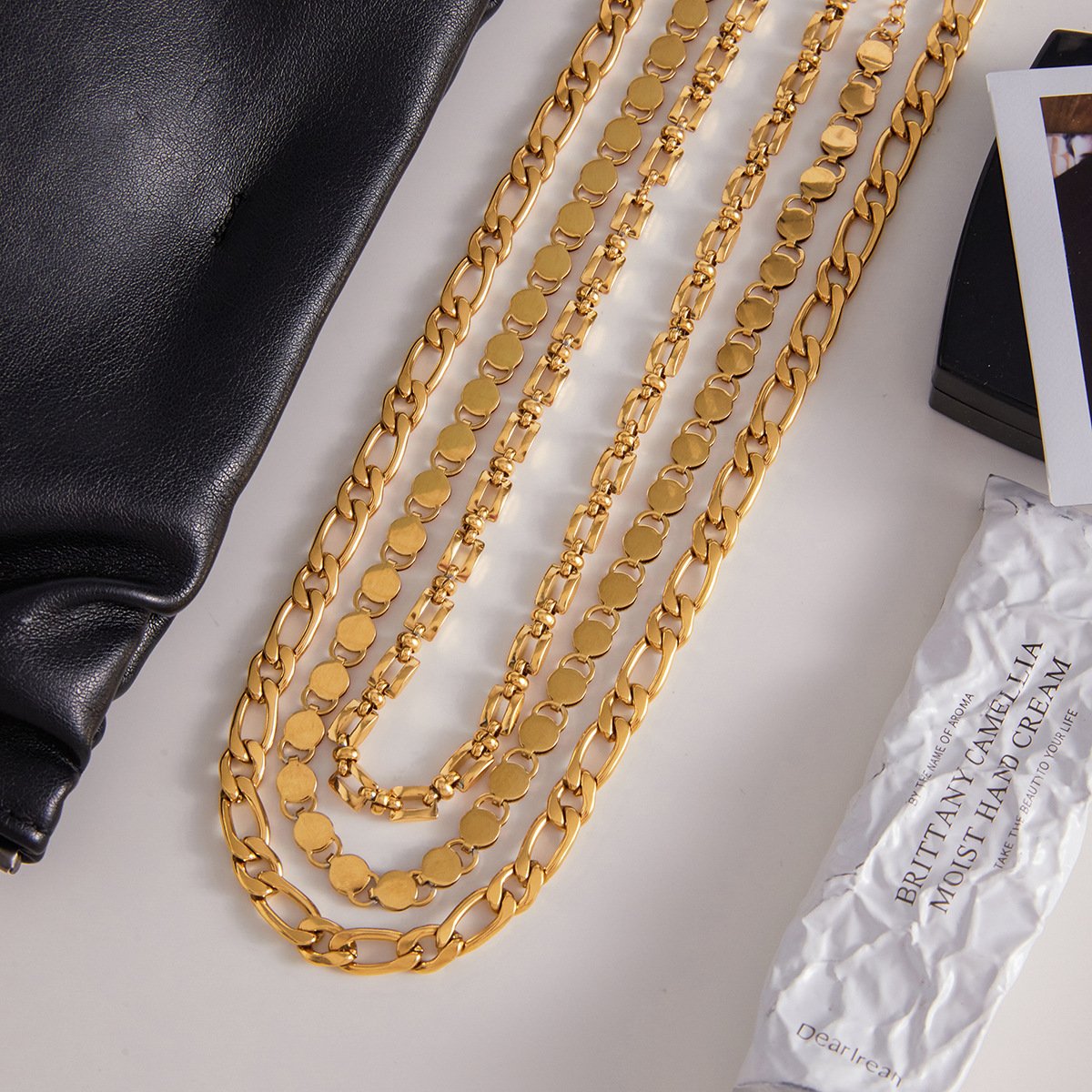 Chunky Gold Link Necklace Close Up