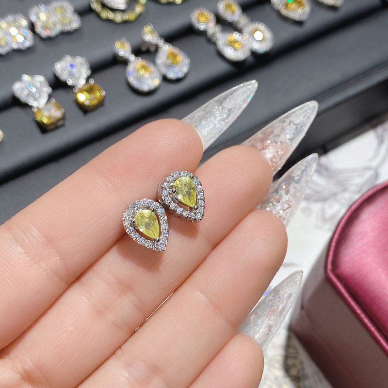 sku-10-耳饰0132♥金黄钻♥水滴形