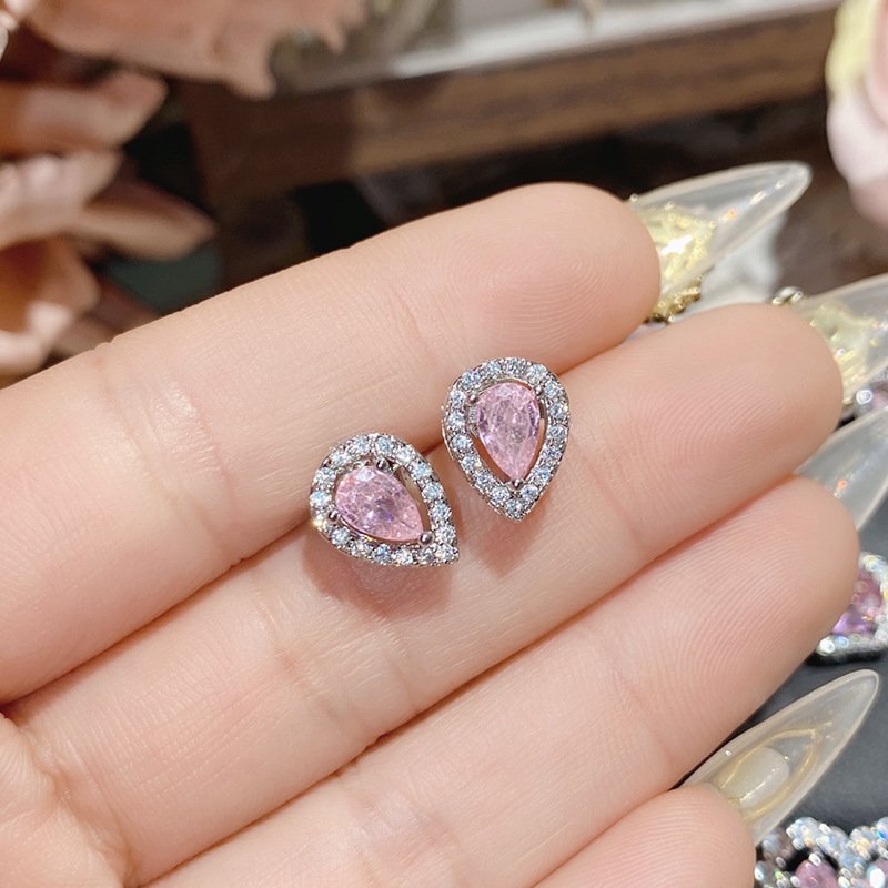 sku-11-耳钉0131【粉钻】