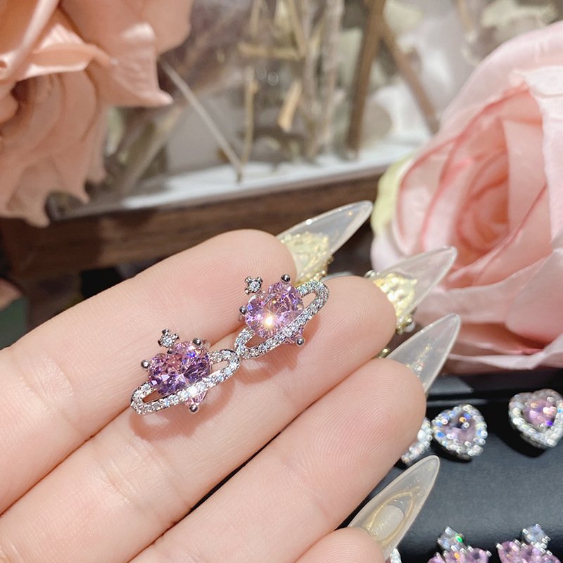 sku-13-耳钉0172【粉钻】