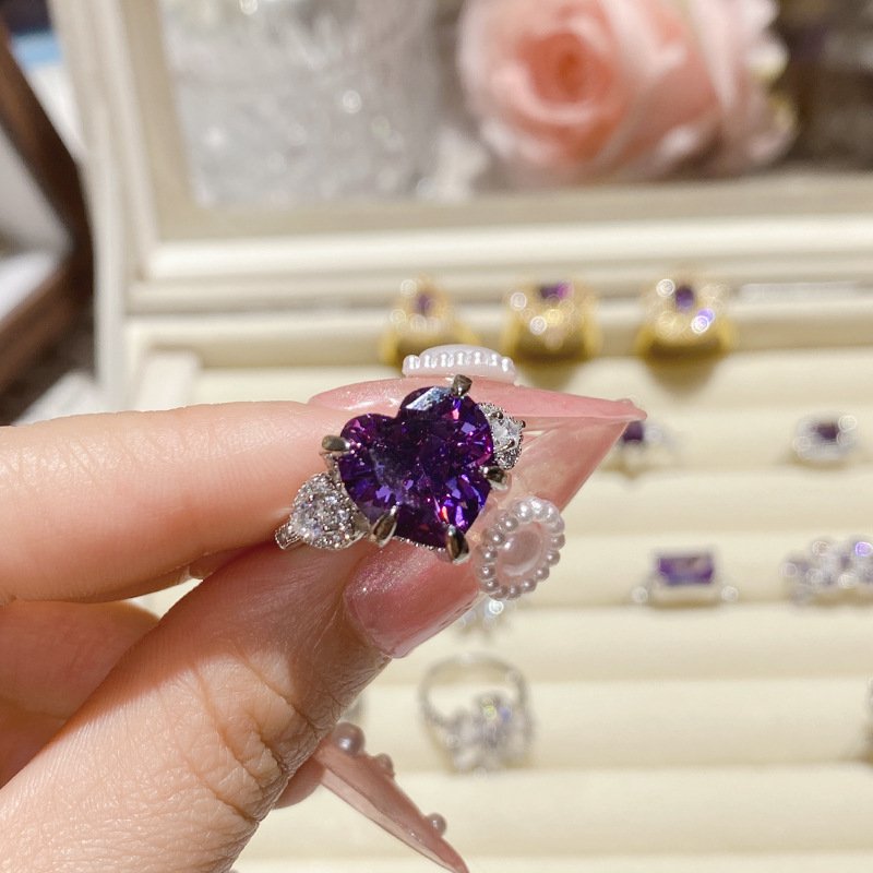 Close Up Of Layered Cubic Zirconia Angel Wing Open Statement Ring