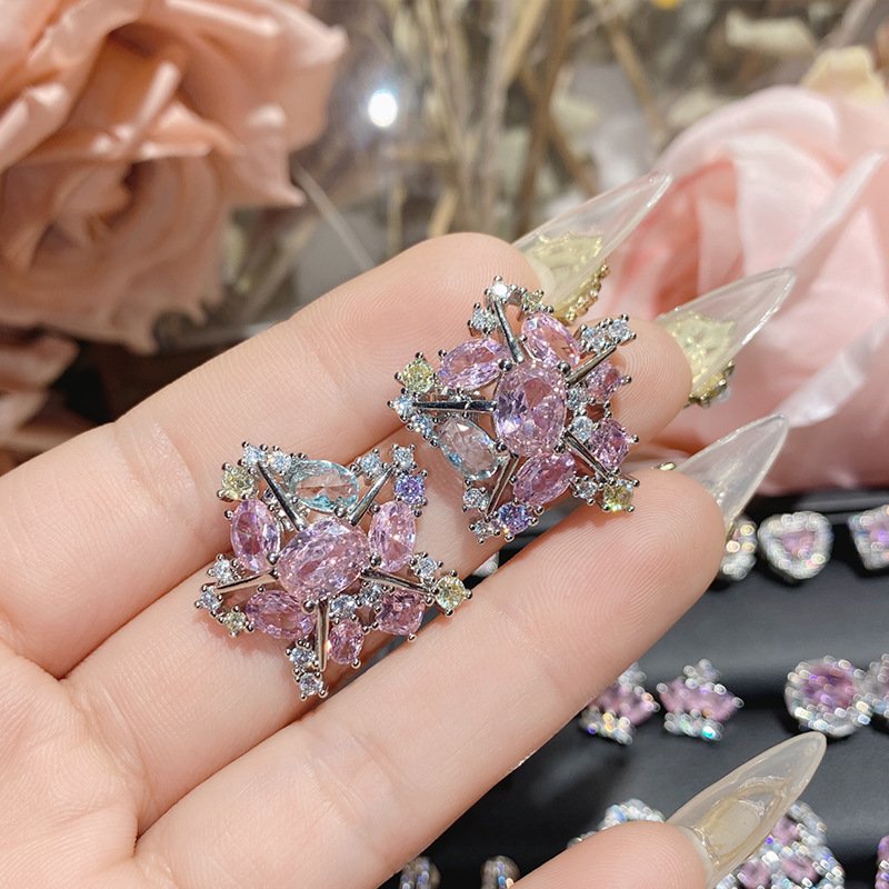 sku-18-耳钉0233【粉钻】