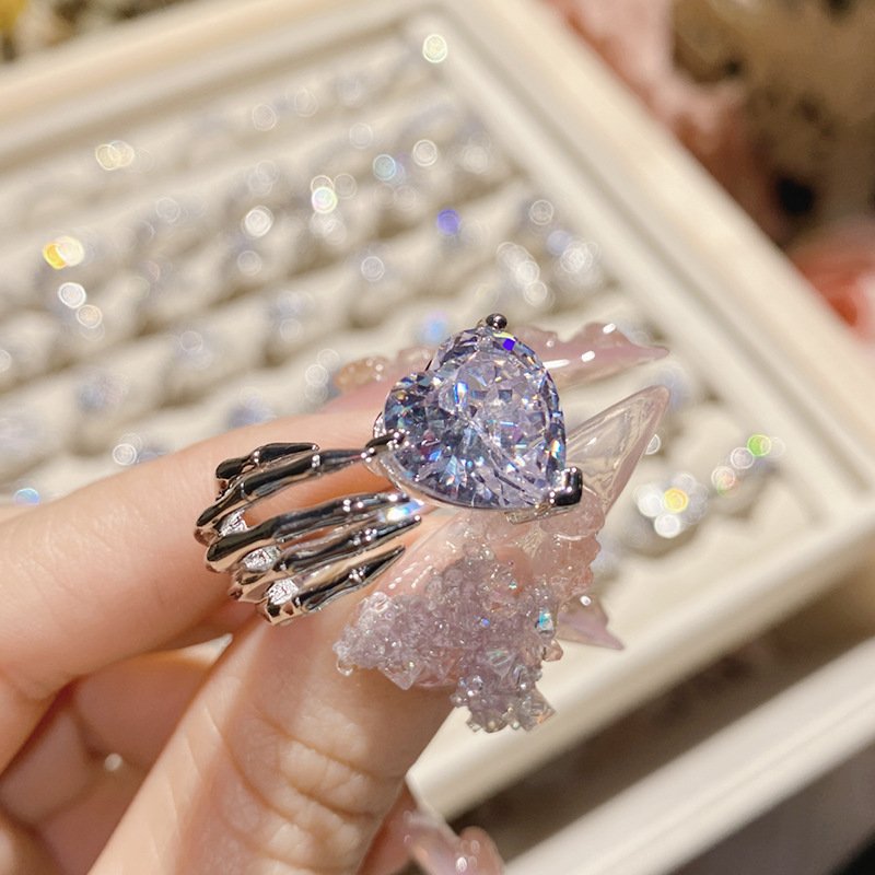 sku-21-戒指0468♥白钻♥开口