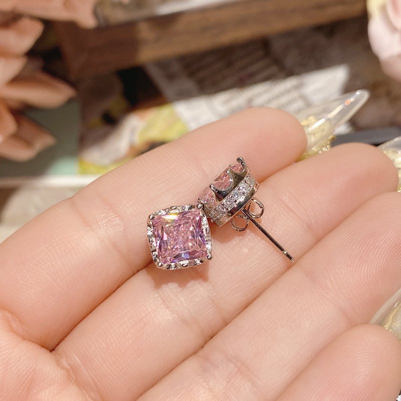 sku-21-耳钉0255【粉钻】