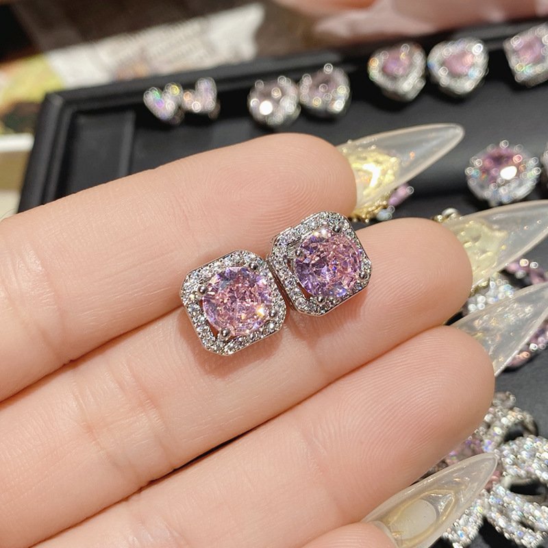 sku-22-耳钉0261【粉钻】