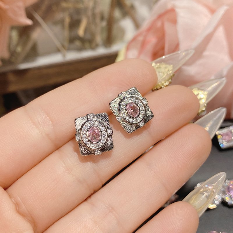 sku-26-耳钉0362【粉钻】
