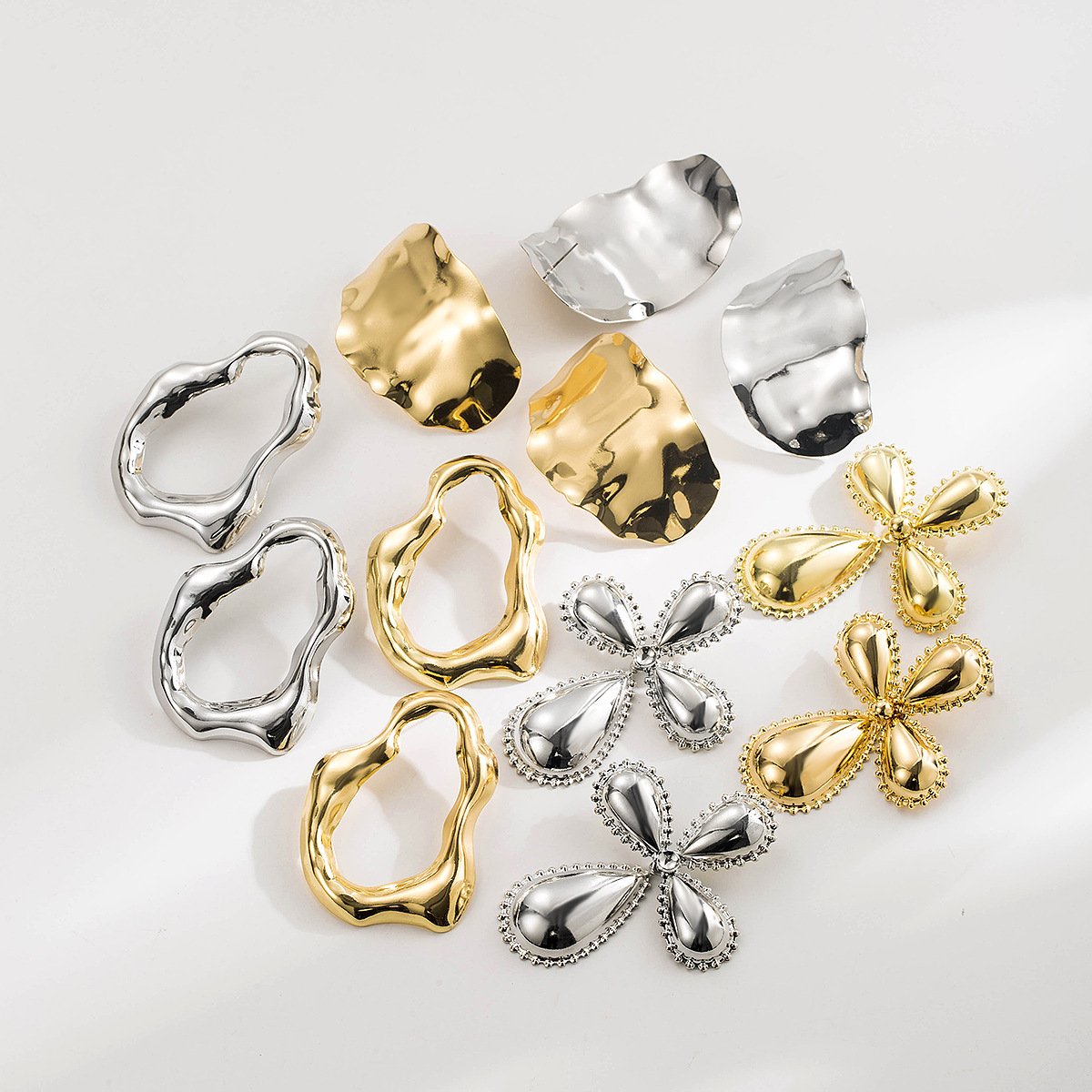 Gold Cross Teardrop Statement Earrings Vintage Chunky Large Drop Earrings